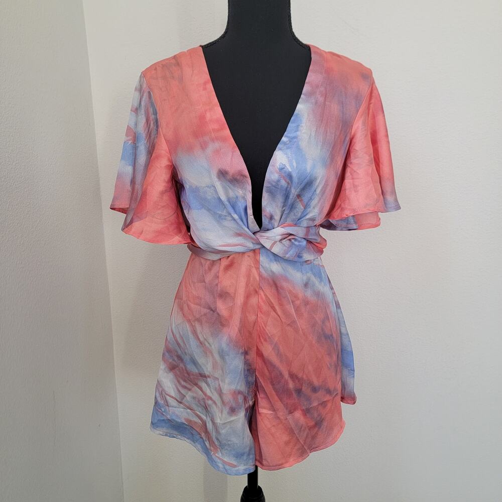 Colorful V-Neck Tie-Dye Romper